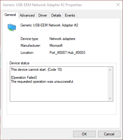 cannot open network adapter properties windows 10