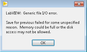 Save for Previous' in LabVIEW Fails With Generic File I/O