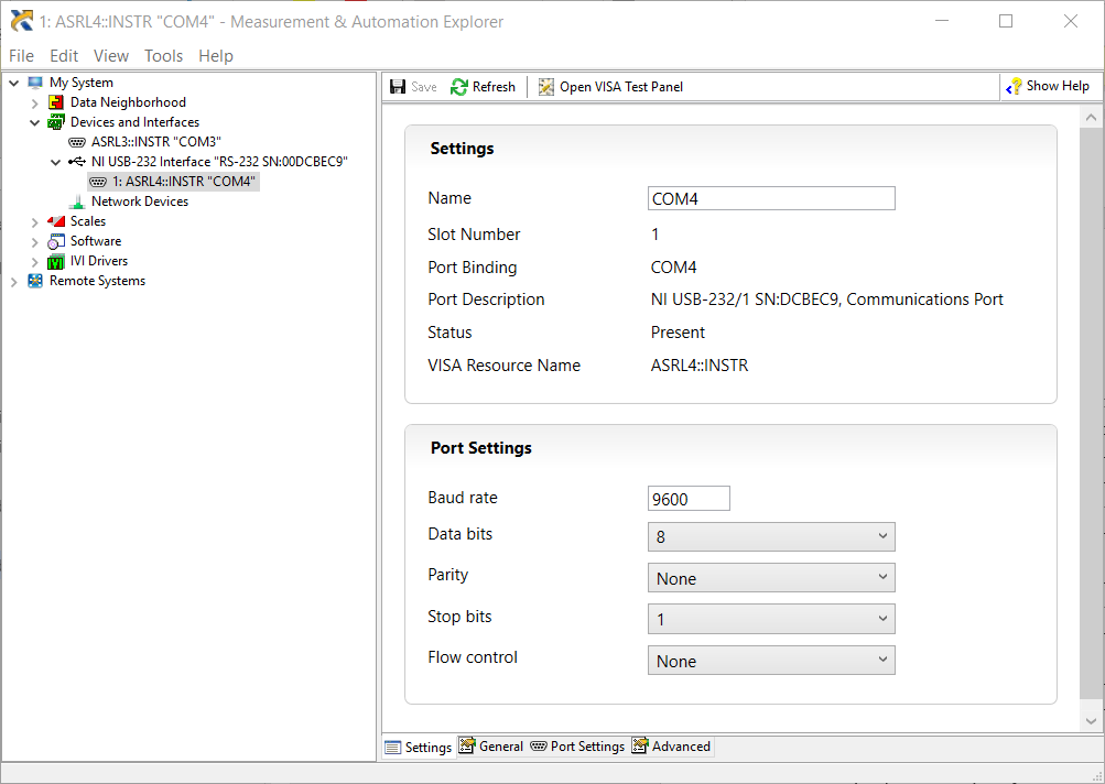 Set Up Communication with Serial Instruments in LabVIEW using NIVISA NI