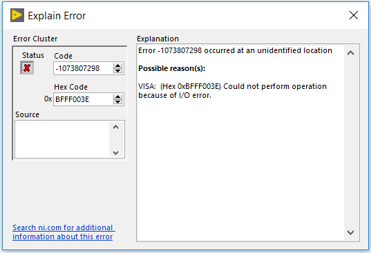 Error -1073807298 When Using a Third-Party USB-Serial Adapter - NI