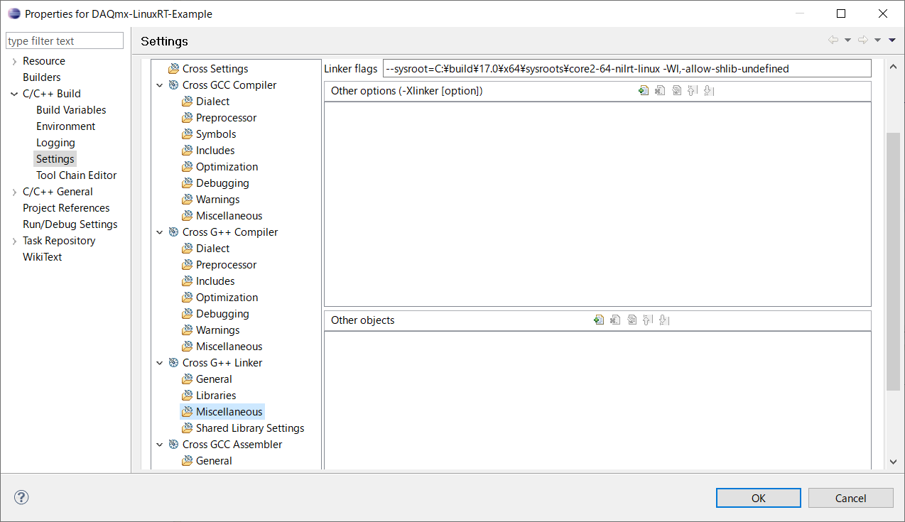 Linker Flag setting