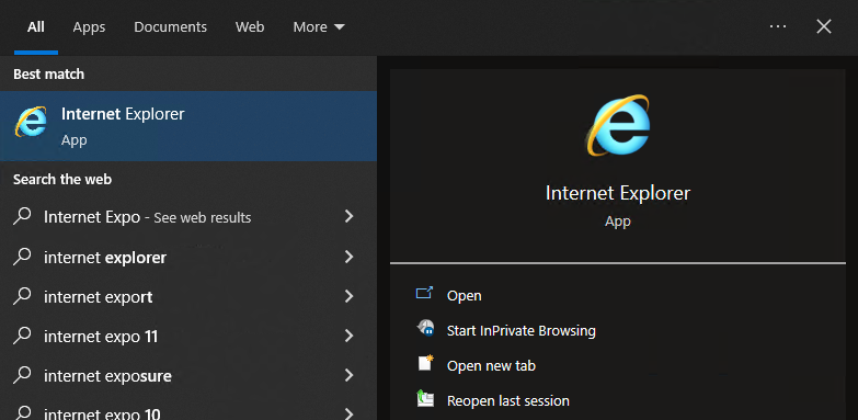 Finding Internet Explorer