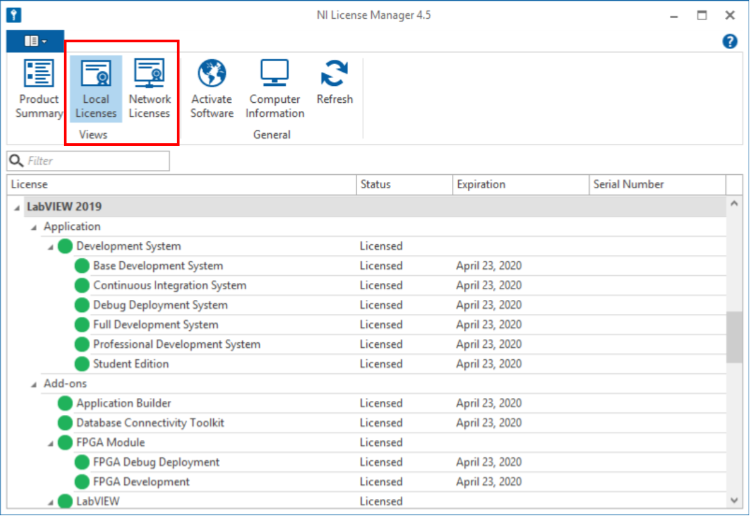 Labview full development system