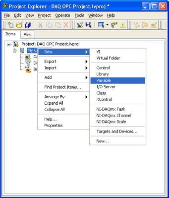 Using the LabVIEW Network-Published Shared Variable and OPC With NI ...