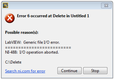 エラー6 Labviewでの一般的なファイルi Oエラー National Instruments