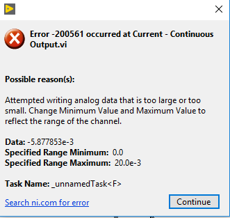 LabVIEW Error 