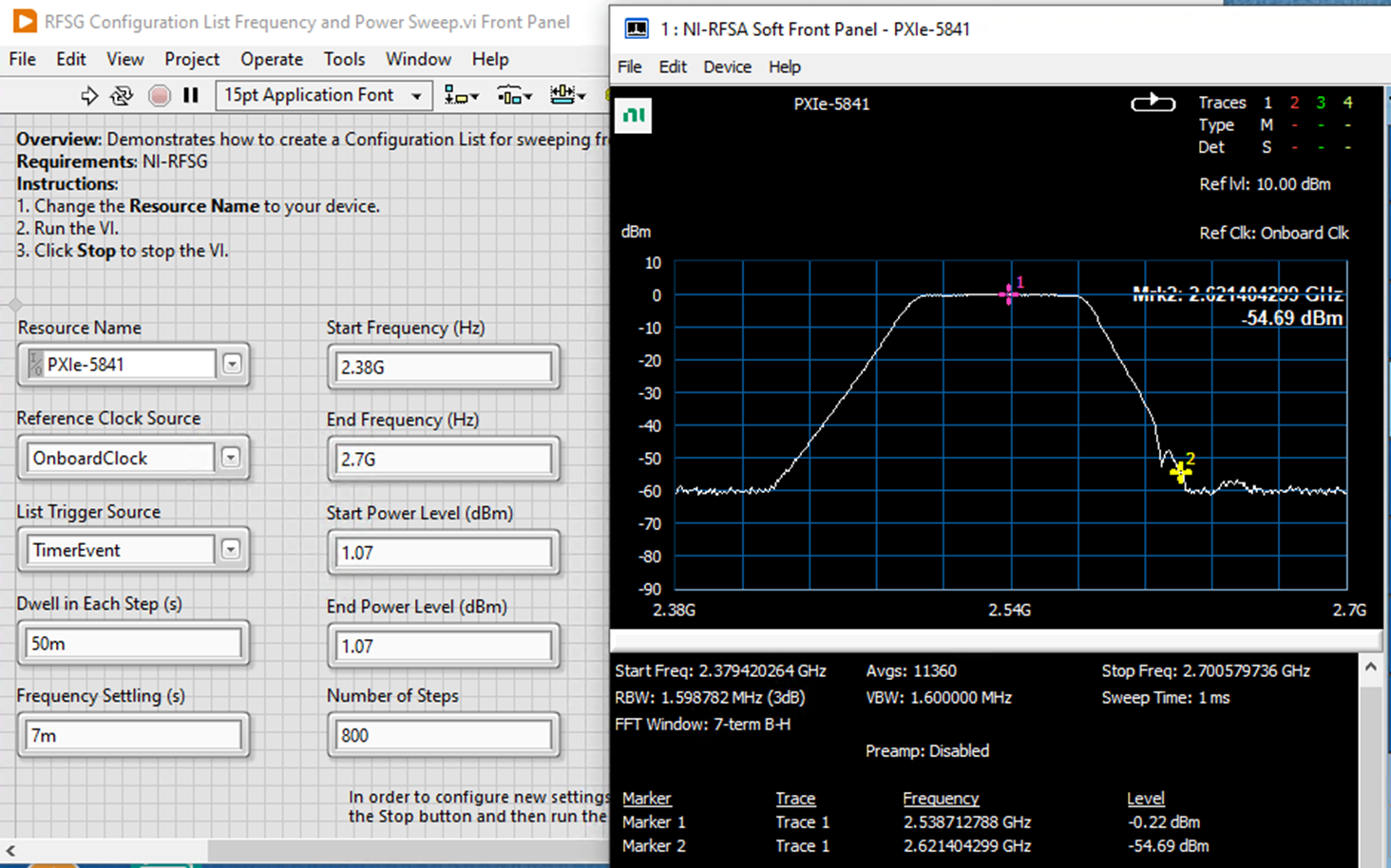 Measure RF Devices Frequency Response on NI VST Without Tracking