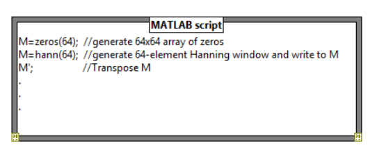 Example of edited MATLAB Code Snippet which will allow you to properly write array values into LabVIEW.