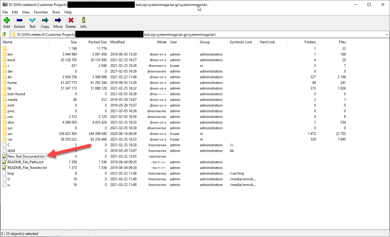Error 2147467259 when imaging a linux based real time target ni