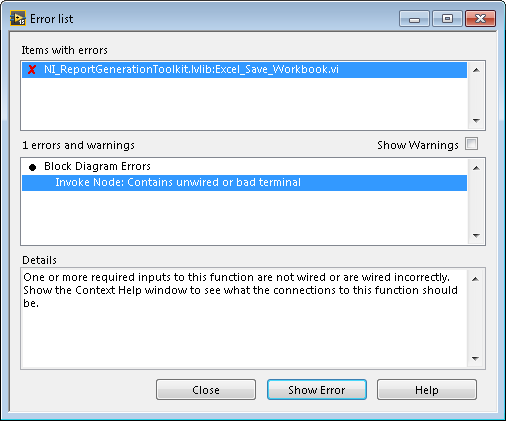 LabVIEW Report Generation Toolkit VIs Broken - NI