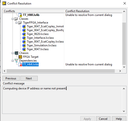 “Computing Device IP Address or Name Not Present” Conflict in LabVIEW - NI