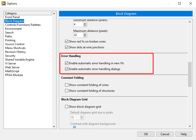 Prevent LabVIEW Error Dialog Box NI