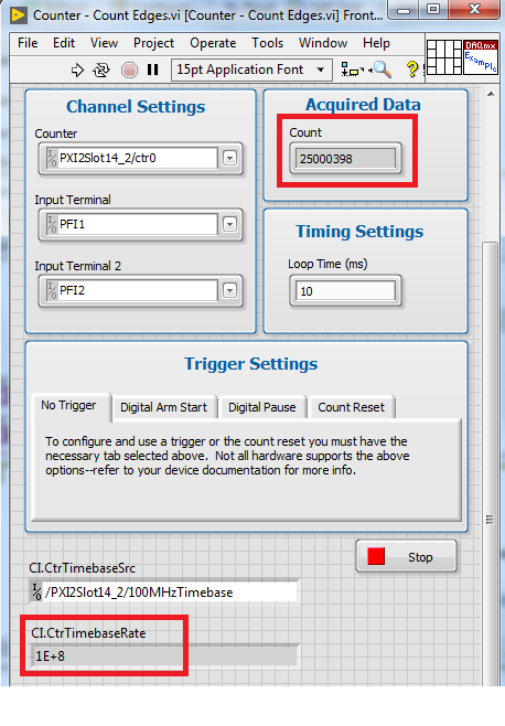 Scope Sweep Chart Labview