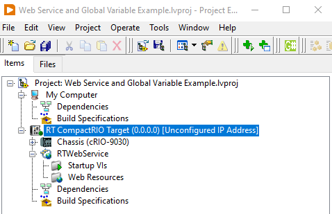 Using Global Variables to Transfer Data to a Web Service in a Real-Time ...