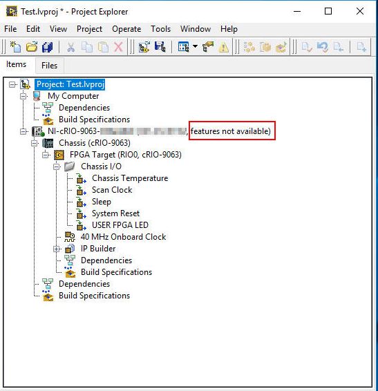 Rio has the warning features not available in the labview project ni