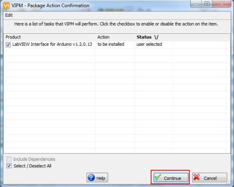 使用 VI Package Manager 安裝 LabVIEW Interface for Arduino 工具包 - NI