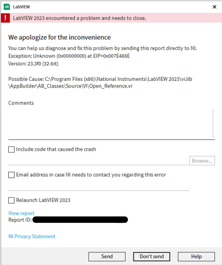 LabVIEW 2023Q3 crash.png