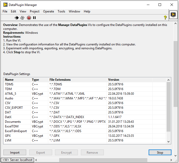 DataPlugin Manager Example