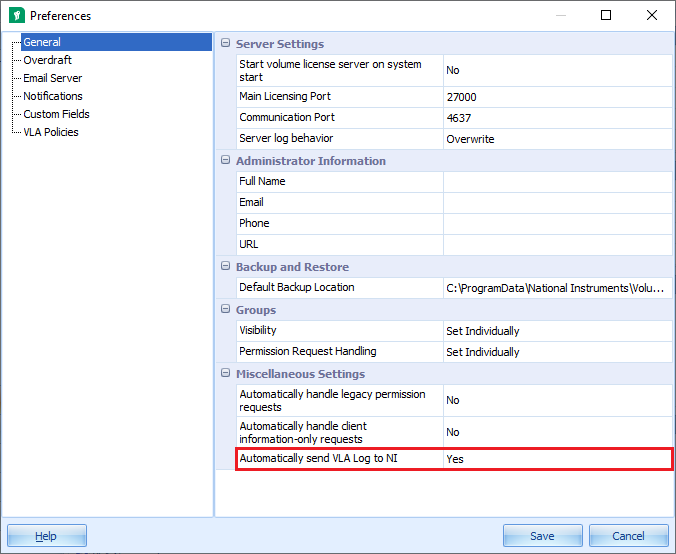 Enable VLM log