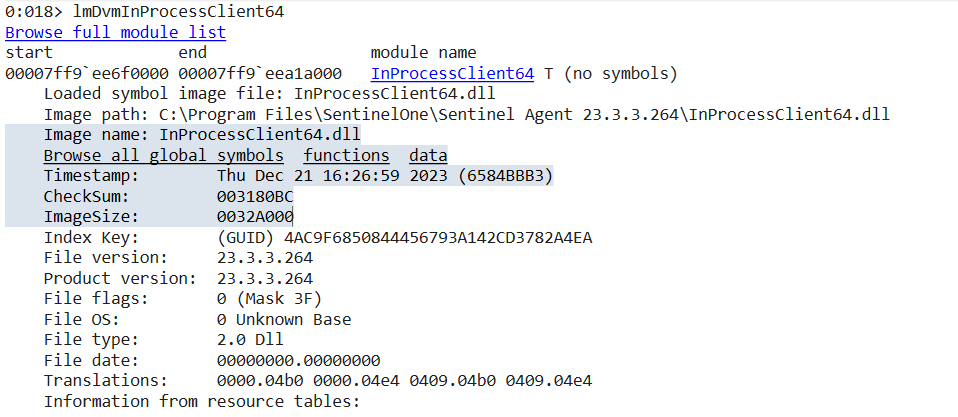 sentinel one blocking DLL call