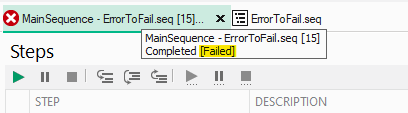 Sequence with Failed Status